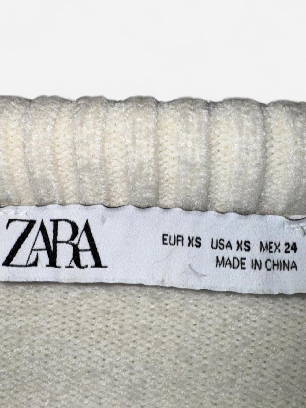 ZARA Striped Knit Sweater XS Collared V-Neck Coastal Preppy - Picture 2 of 6